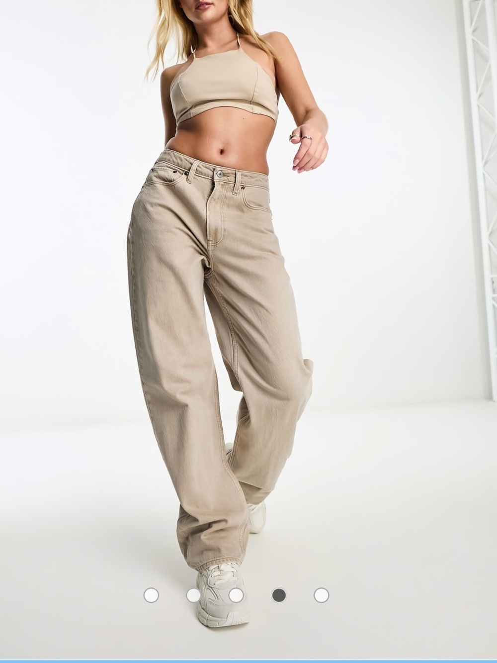 Abercrombie & Fitch curve love high rise tapered fit jean light brown Size 28L